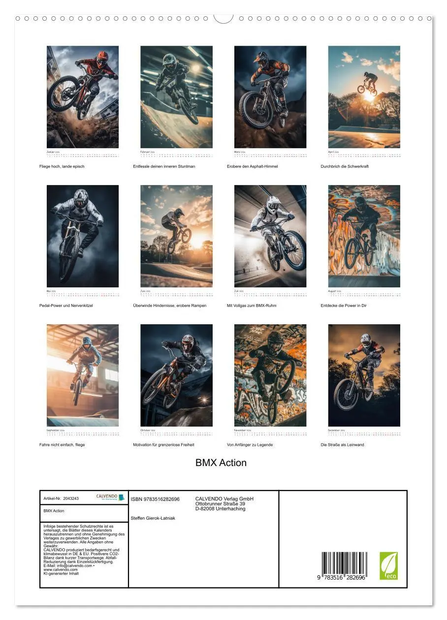 Bild: 9783516282696 | BMX Action (hochwertiger Premium Wandkalender 2026 DIN A2 hoch),...