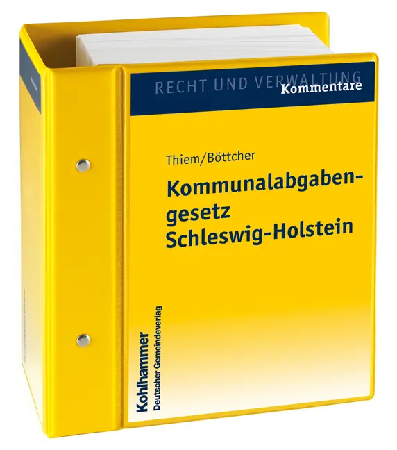 Cover: 9783555102696 | Kommunalabgabengesetz Schleswig-Holstein | Hans/Böttcher, Günter Thiem
