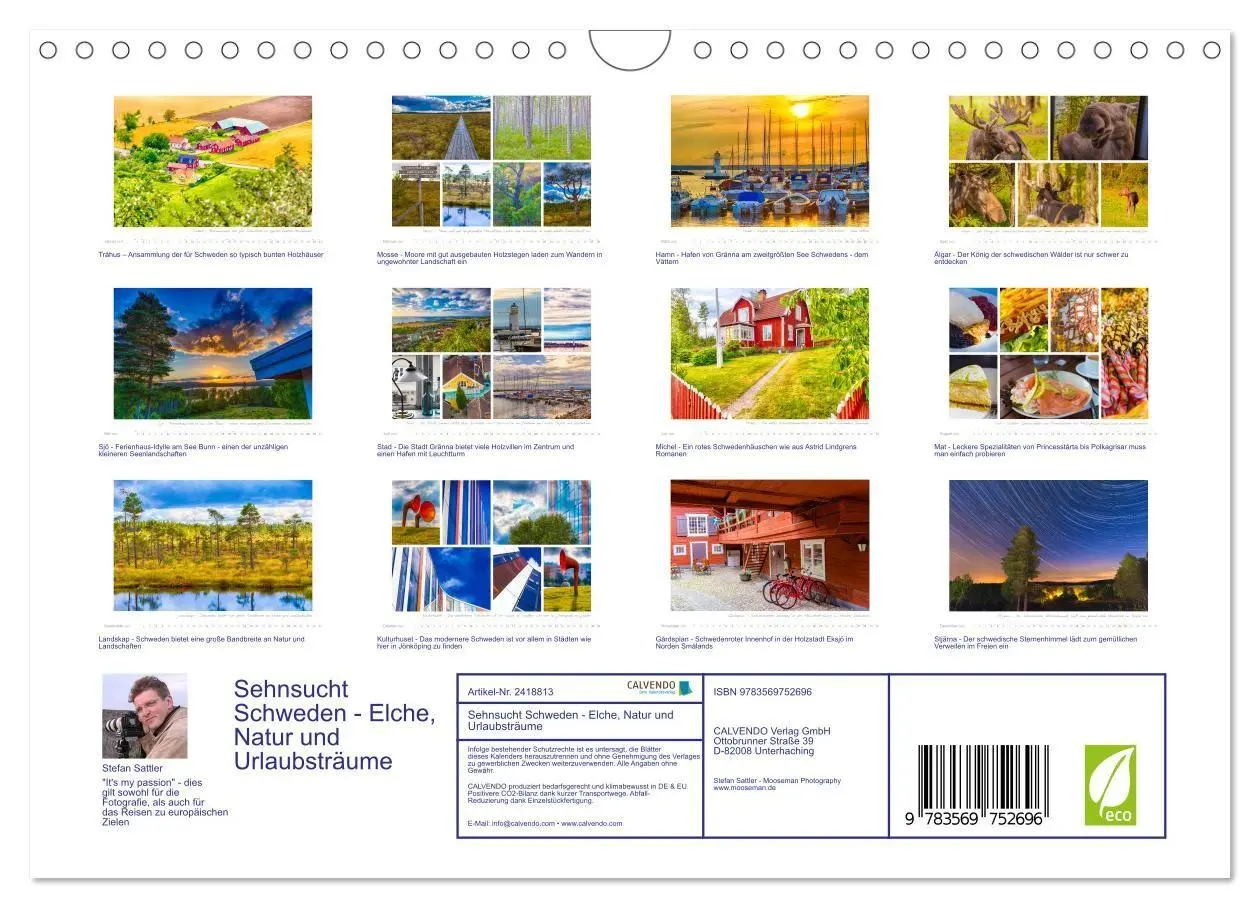 Bild: 9783569752696 | Sehnsucht Schweden - Elche, Natur und Urlaubsträume (Wandkalender...