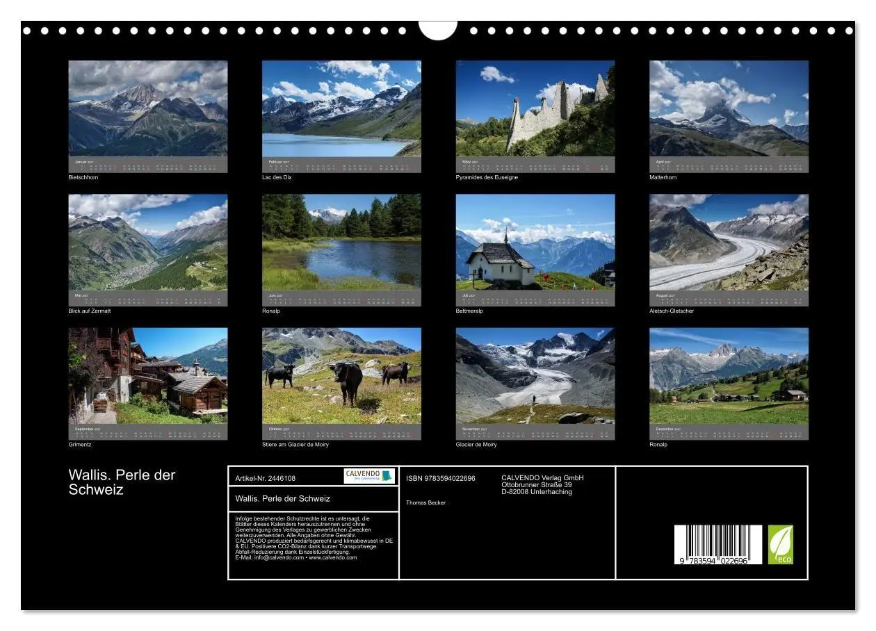 Bild: 9783594022696 | Wallis. Perle der Schweiz (Wandkalender 2027 DIN A3 quer), CALVENDO...