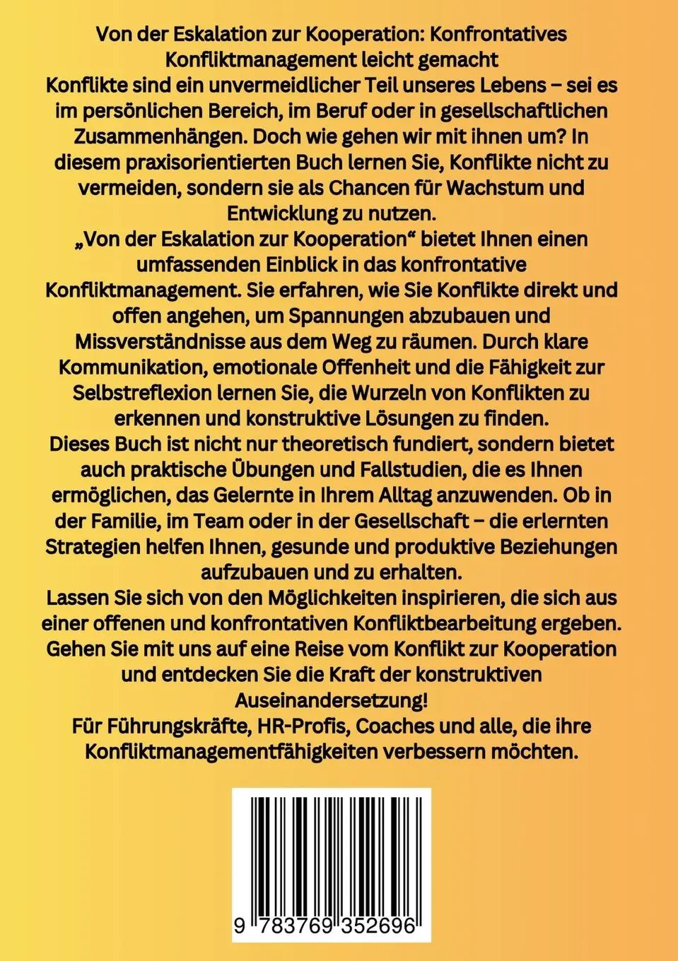 Rückseite: 9783769352696 | Von der Eskalation zur Kooperation | Nils Weyand | Taschenbuch | 2025