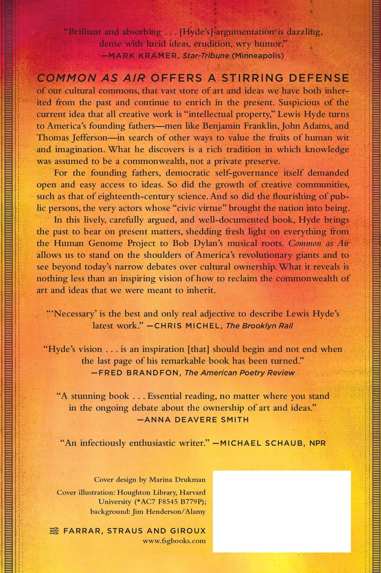 Rückseite: 9780374532796 | Common As Air | Lewis Hyde | Taschenbuch | Kartoniert / Broschiert