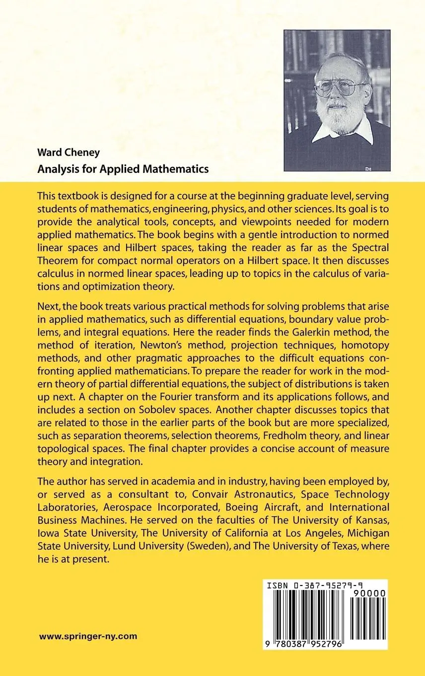 Rückseite: 9780387952796 | Analysis for Applied Mathematics | Ward Cheney | Buch | viii | 2001