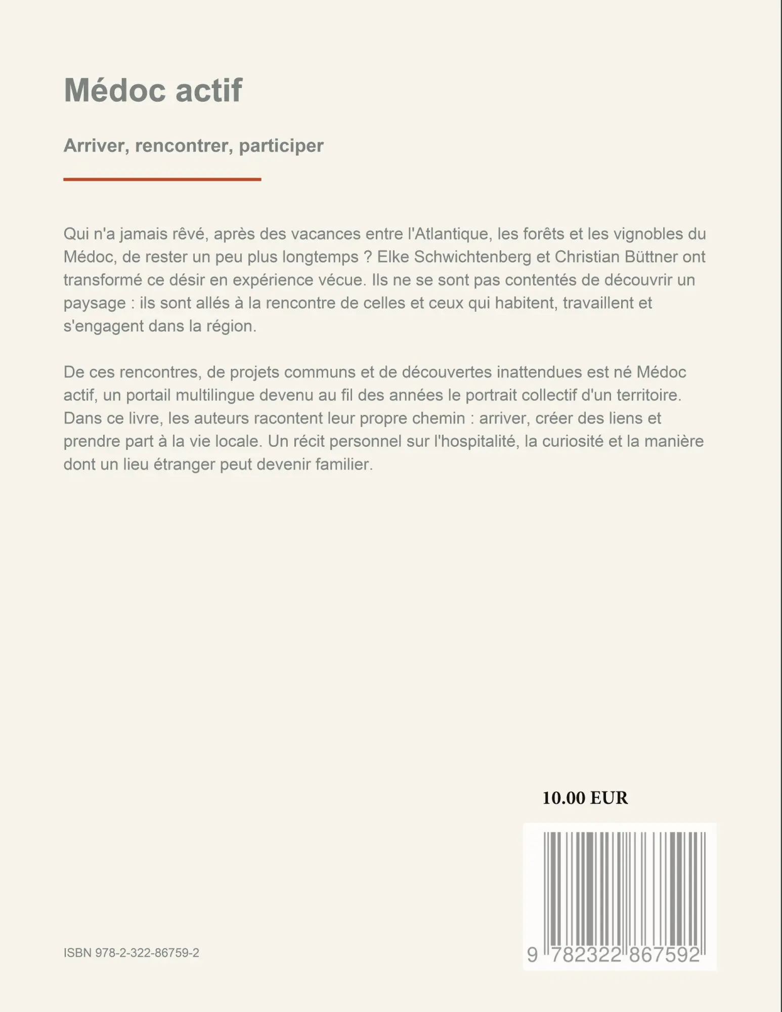 Rückseite: 9782322612796 | Médoc actif | Arriver - Rencontrer - Participer | Büttner (u. a.)