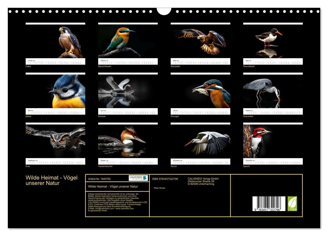 Bild: 9783457322796 | Wilde Heimat - Vögel unserer Natur (Wandkalender 2026 DIN A3 quer),...
