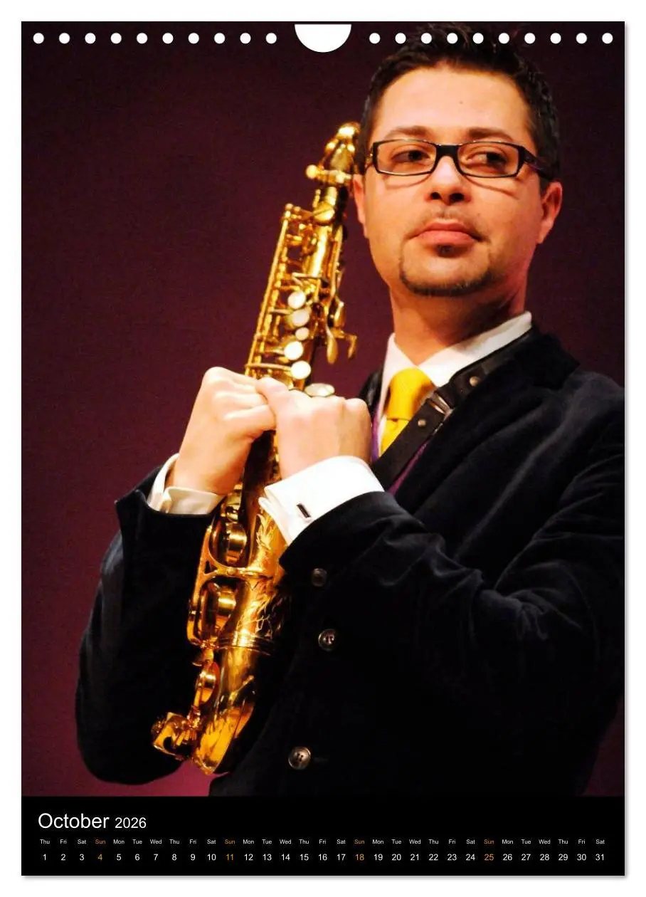 Bild: 9783516582796 | Jazz Saxophonists 2026 (Wall Calendar 2026 DIN A4 portrait),...