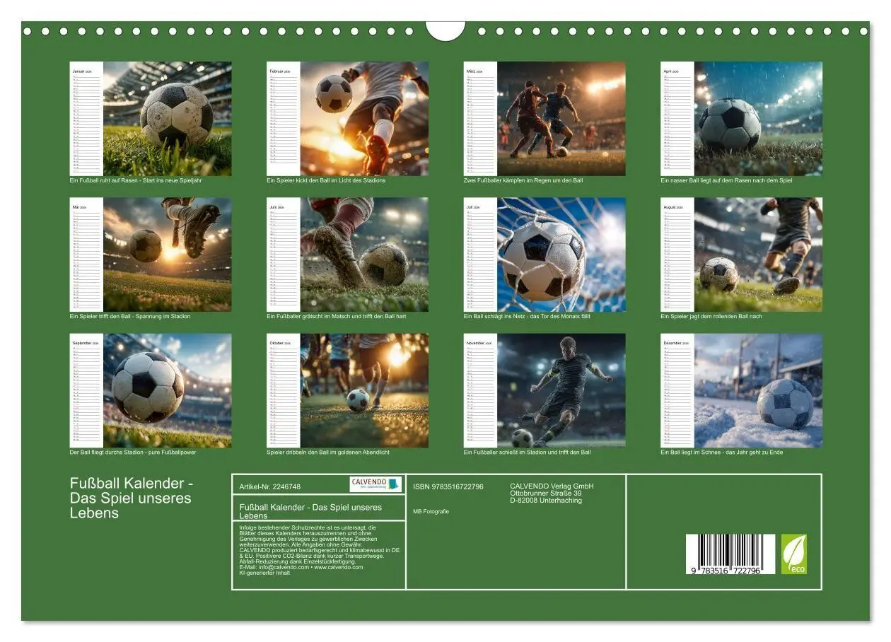 Bild: 9783516722796 | Fußball Kalender - Das Spiel unseres Lebens (Wandkalender 2026 DIN...