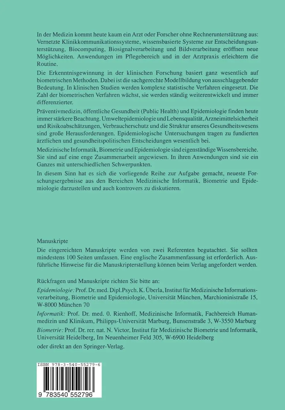 Rückseite: 9783540552796 | Gesundheit und Umwelt | Wilhelm Van Eimeren (u. a.) | Taschenbuch