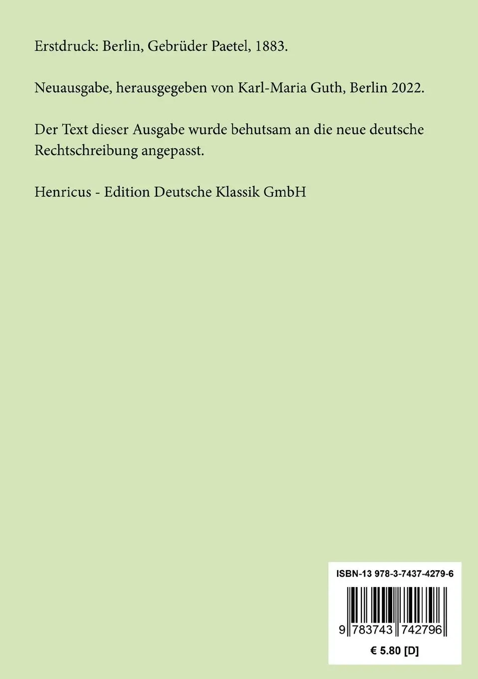 Rückseite: 9783743742796 | Friedhofsblume | Wilhelmine Von Hillern | Taschenbuch | 72 S. | 2022