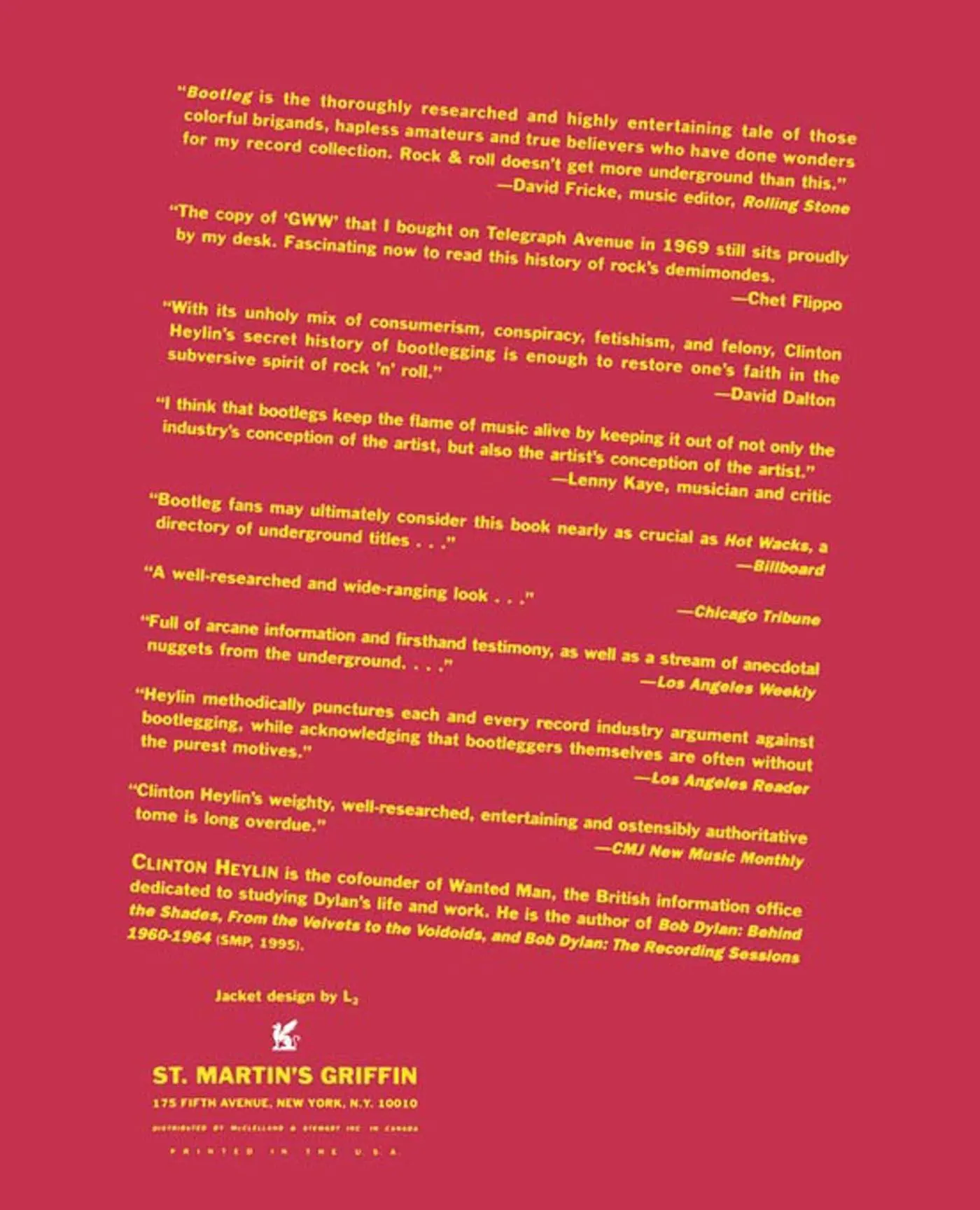 Rückseite: 9780312142896 | Bootleg | The Secret History of the Other Recording Industry | Heylin