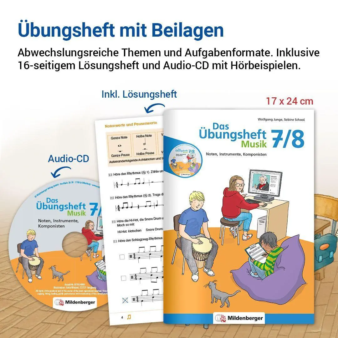 Bild: 9783619772896 | Das Übungsheft Musik 7/8 | Noten, Instrumente, Komponisten | Broschüre