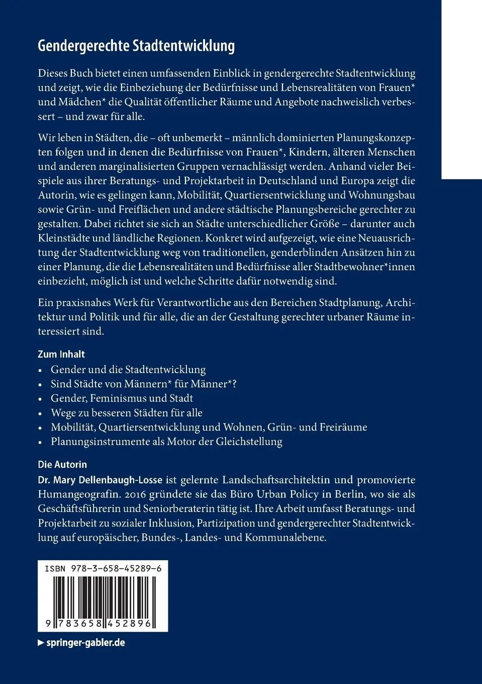 Rückseite: 9783658452896 | Gendergerechte Stadtentwicklung | Wie wir eine Stadt für alle bauen
