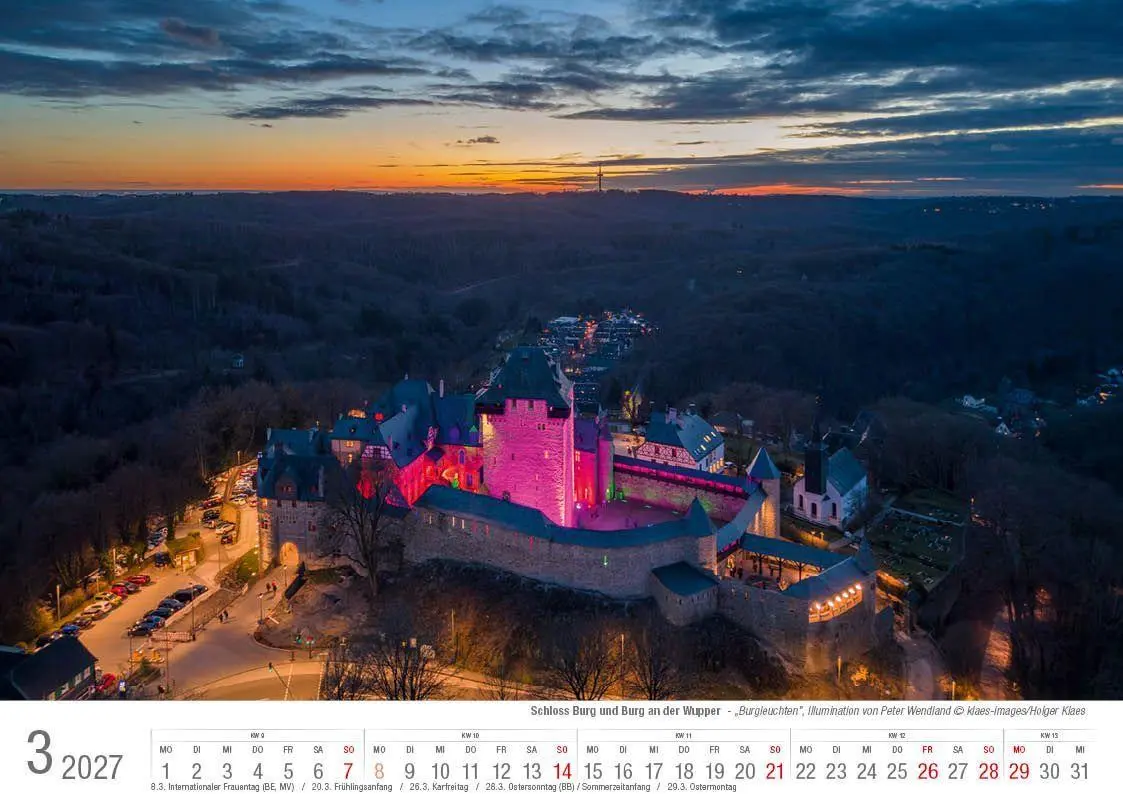 Bild: 9783965352896 | Schloss Burg und Burg an der Wupper 2027 Bildkalender A4 quer,...
