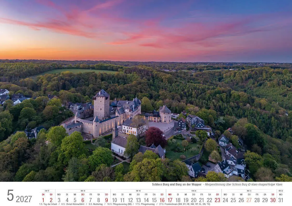 Bild: 9783965352896 | Schloss Burg und Burg an der Wupper 2027 Bildkalender A4 quer,...