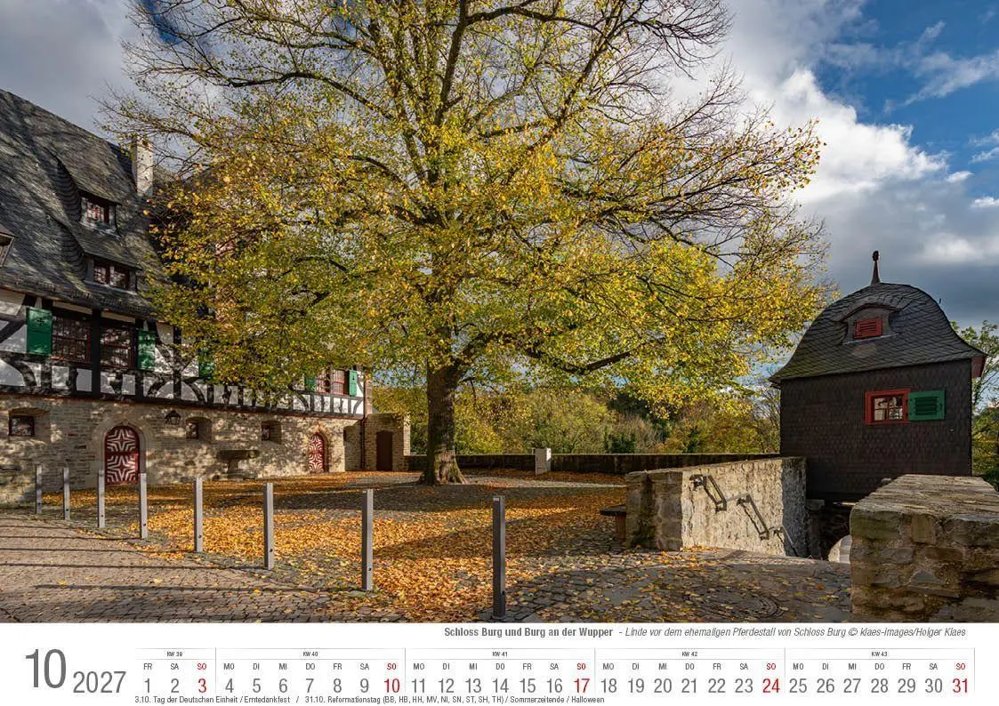 Bild: 9783965352896 | Schloss Burg und Burg an der Wupper 2027 Bildkalender A4 quer,...