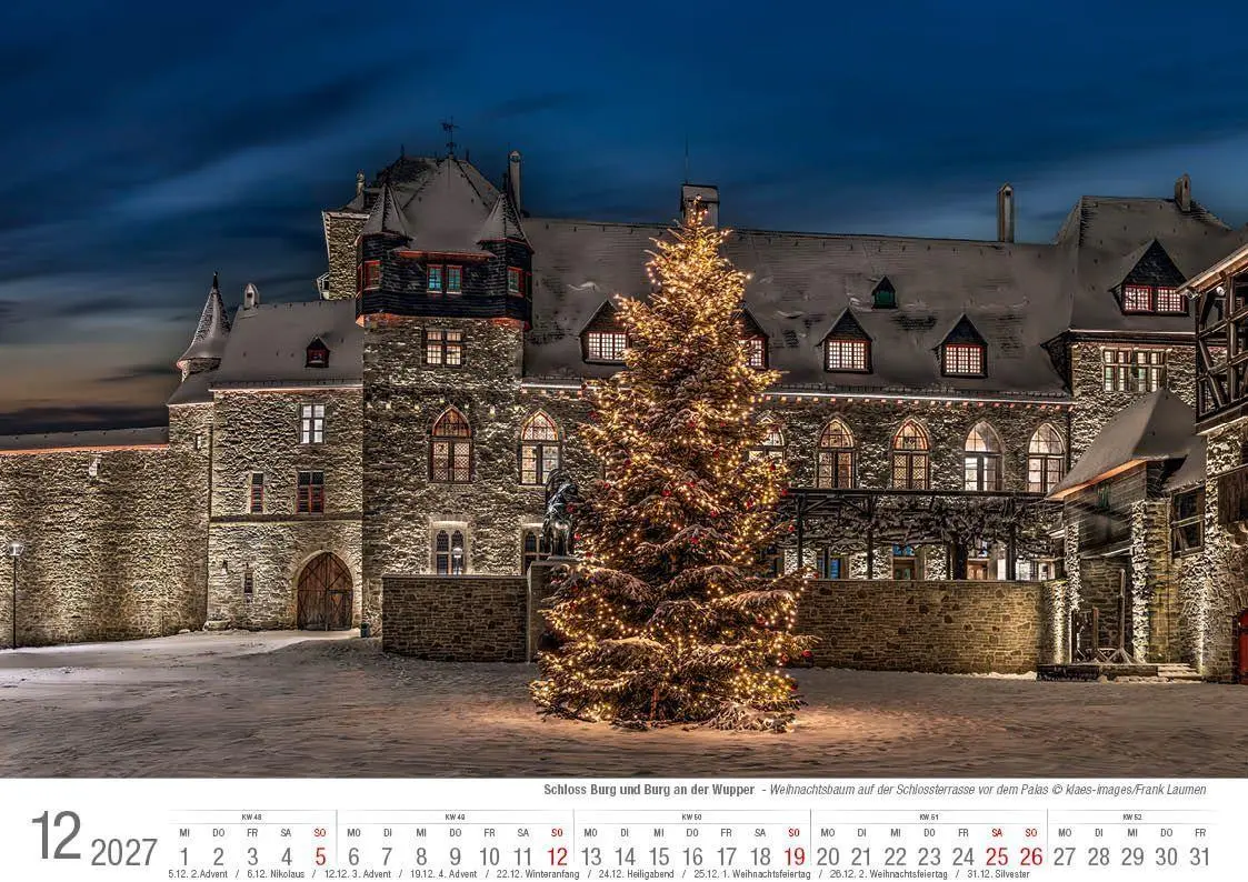 Bild: 9783965352896 | Schloss Burg und Burg an der Wupper 2027 Bildkalender A4 quer,...
