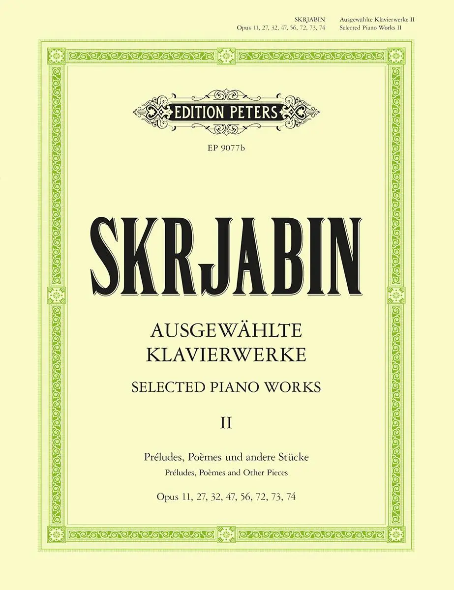 Cover: 9790014072896 | Selected Piano Works -- Préludes, Poèmes and Other Pieces | Scriabin