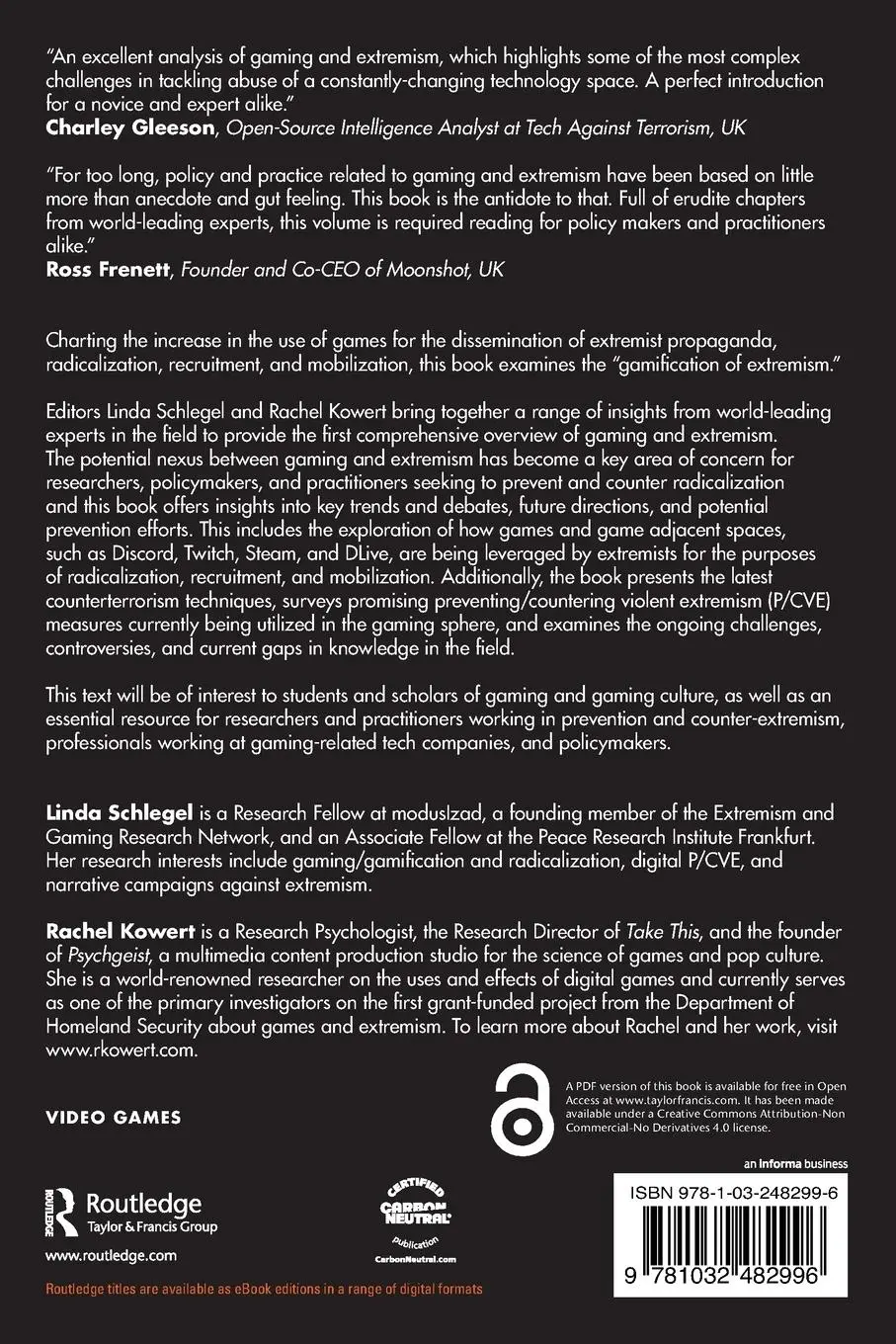Rückseite: 9781032482996 | Gaming and Extremism | The Radicalization of Digital Playgrounds