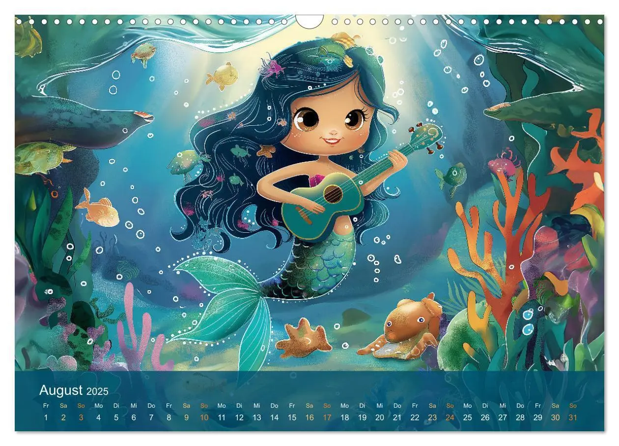 Bild: 9783383812996 | Kleine Meerjungfrauen (Wandkalender 2025 DIN A3 quer), CALVENDO...