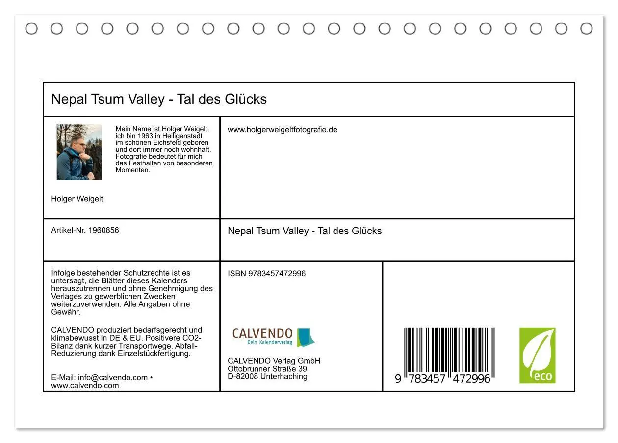 Bild: 9783457472996 | Nepal Tsum Valley - Tal des Glücks (Tischkalender 2026 DIN A5...