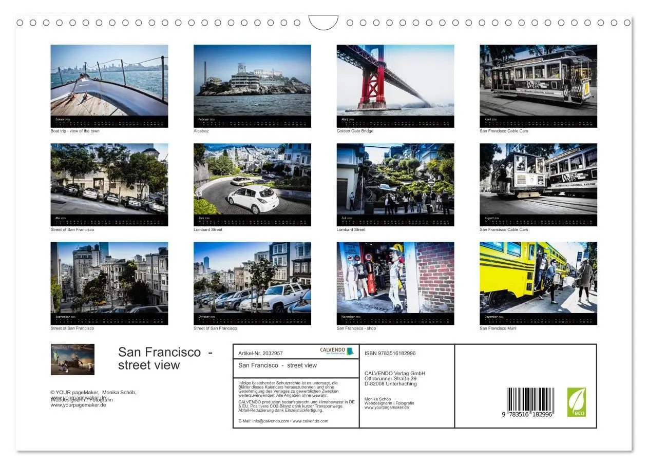 Bild: 9783516182996 | San Francisco - street view (Wandkalender 2026 DIN A3 quer),...