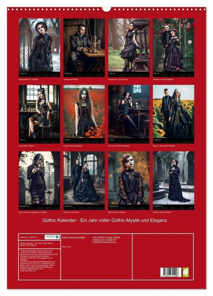 Bild: 9783516322996 | Gothic Kalender - Ein Jahr voller Gothic-Mystik und Eleganz...