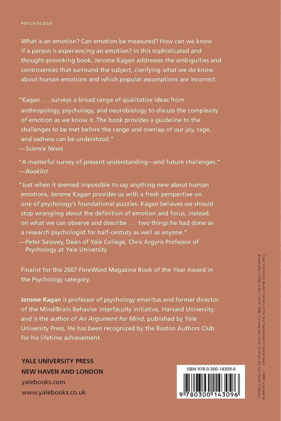Rückseite: 9780300143096 | What Is Emotion? | History, Measures, and Meanings | Jerome Kagan
