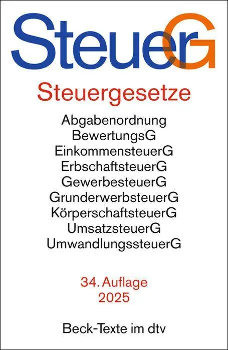 Cover: 9783423533096 | Steuergesetze. SteuerG | Taschenbuch | Beck-Texte im dtv | 1802 S.