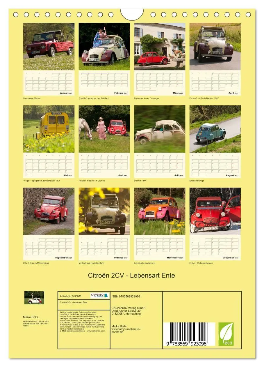 Bild: 9783569923096 | Citroën 2CV - Lebensart Ente (Wandkalender 2027 DIN A4 hoch),...