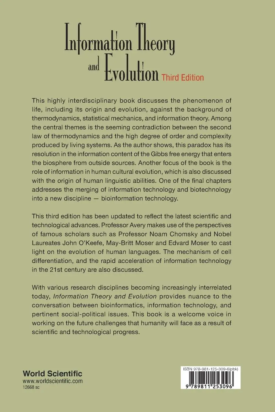 Rückseite: 9789811253096 | INFO THEORY &amp; EVOLUTION (3RD ED) | John Scales Avery | Taschenbuch