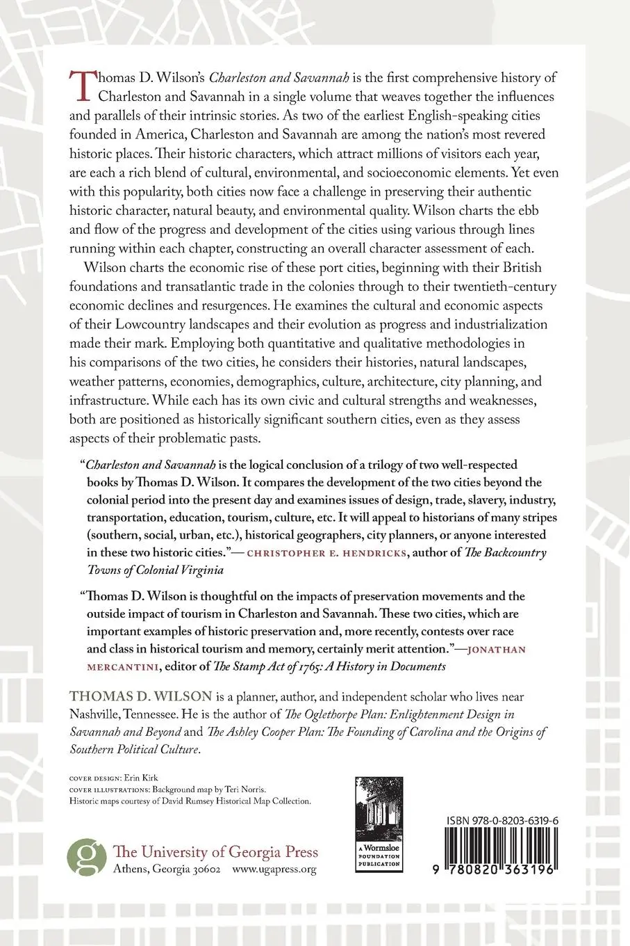 Rückseite: 9780820363196 | Charleston and Savannah | Thomas D Wilson | Taschenbuch | Englisch