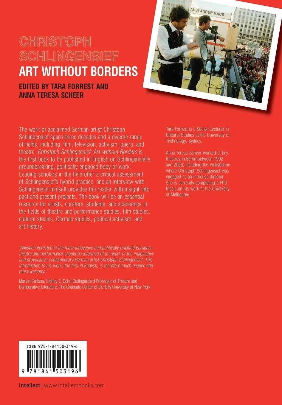 Rückseite: 9781841503196 | Christoph Schlingensief | Art Without Borders | Tara Forrest | Buch