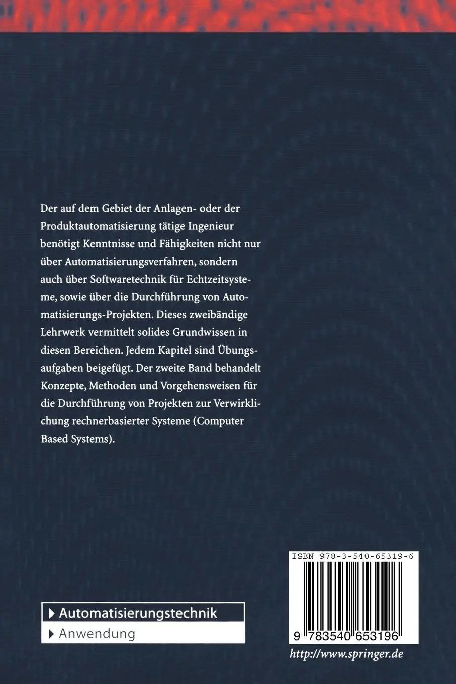 Rückseite: 9783540653196 | Prozessautomatisierung 2 | Peter Göhner (u. a.) | Taschenbuch | xvi