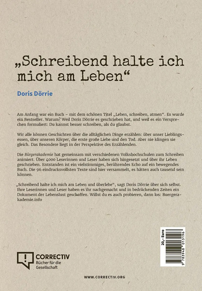 Rückseite: 9783948013196 | Zwischen den Zeilen wohne ich noch immer | Doris Dörrie (u. a.) | Buch