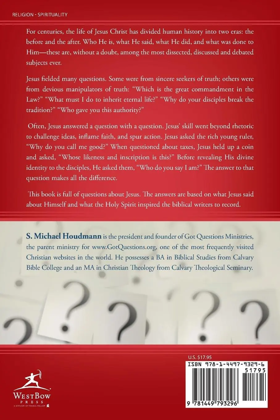 Rückseite: 9781449793296 | Questions about Jesus Christ | S. Michael Houdmann | Taschenbuch