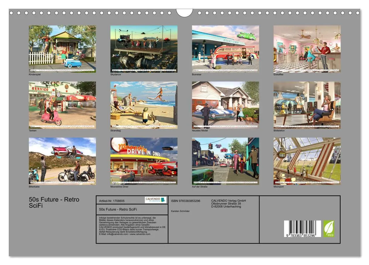 Bild: 9783383853296 | 50s Future - Retro SciFi (Wandkalender 2025 DIN A3 quer), CALVENDO...
