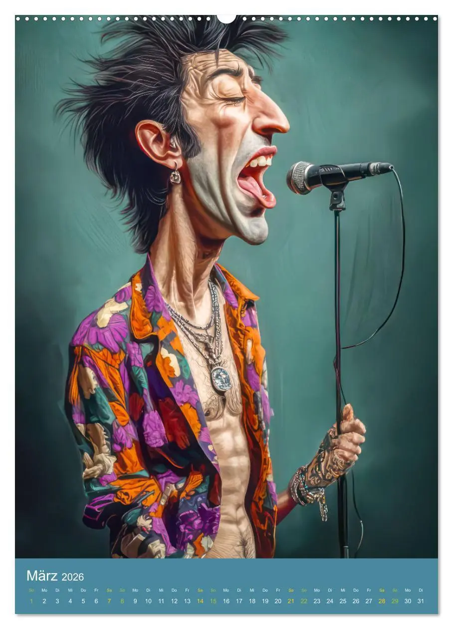 Bild: 9783457273296 | Rockbands und Punkbands - Witzige Karikaturen (Wandkalender 2026...
