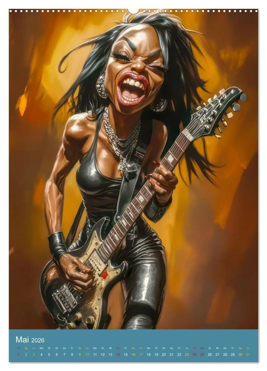 Bild: 9783457273296 | Rockbands und Punkbands - Witzige Karikaturen (Wandkalender 2026...