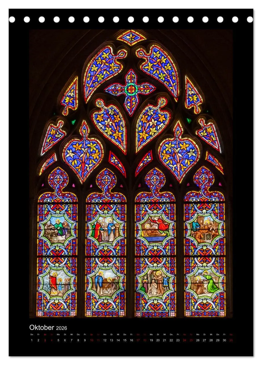 Bild: 9783516363296 | Kirchenfenster - Sakrale Glaskunst (Tischkalender 2026 DIN A5...
