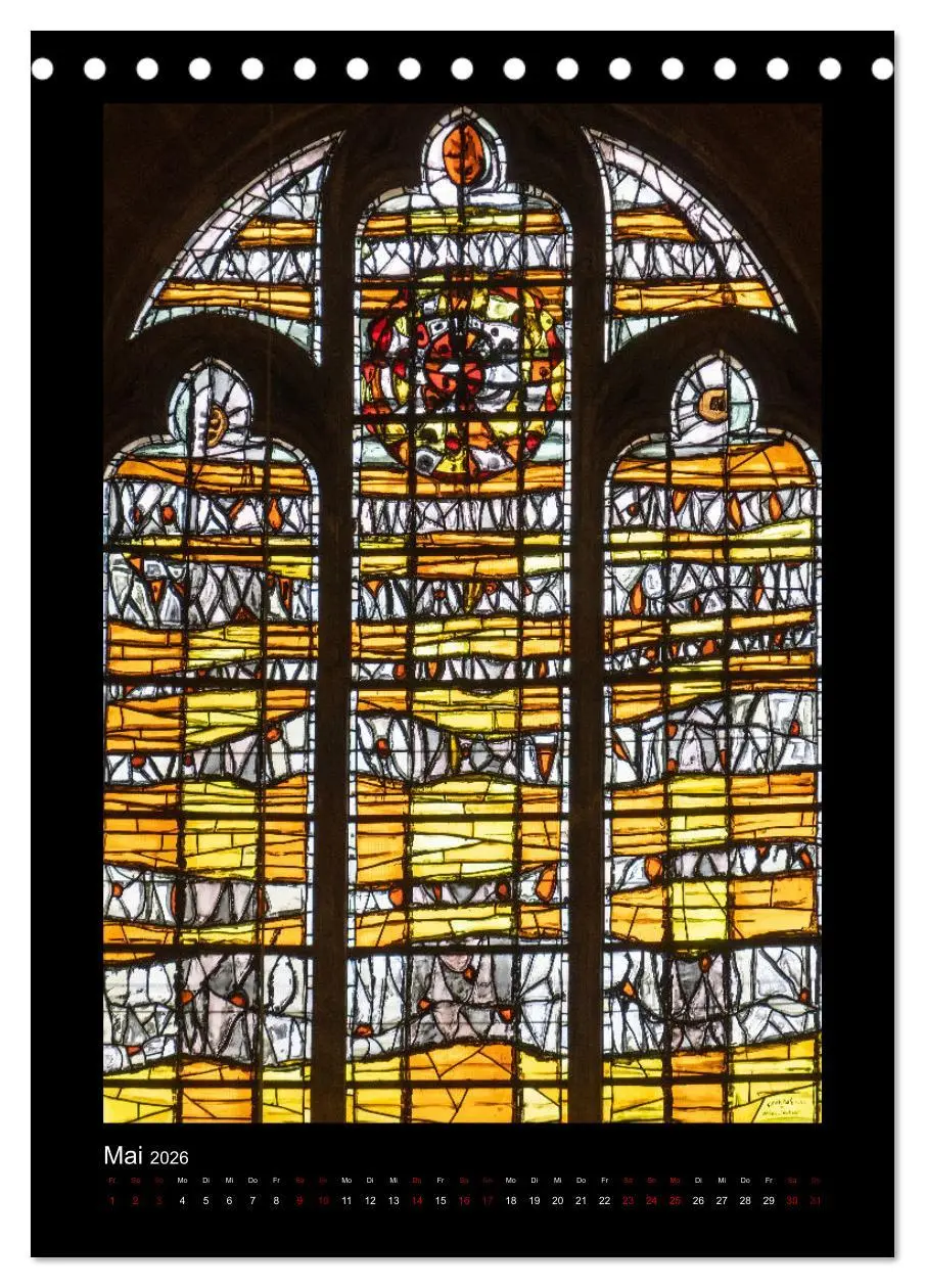 Bild: 9783516363296 | Kirchenfenster - Sakrale Glaskunst (Tischkalender 2026 DIN A5...