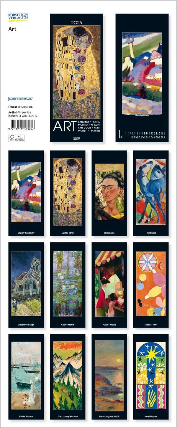 Bild: 9783731883296 | Art 2026 | Verlag Korsch | Kalender | Spiralbindung | 14 S. | Deutsch