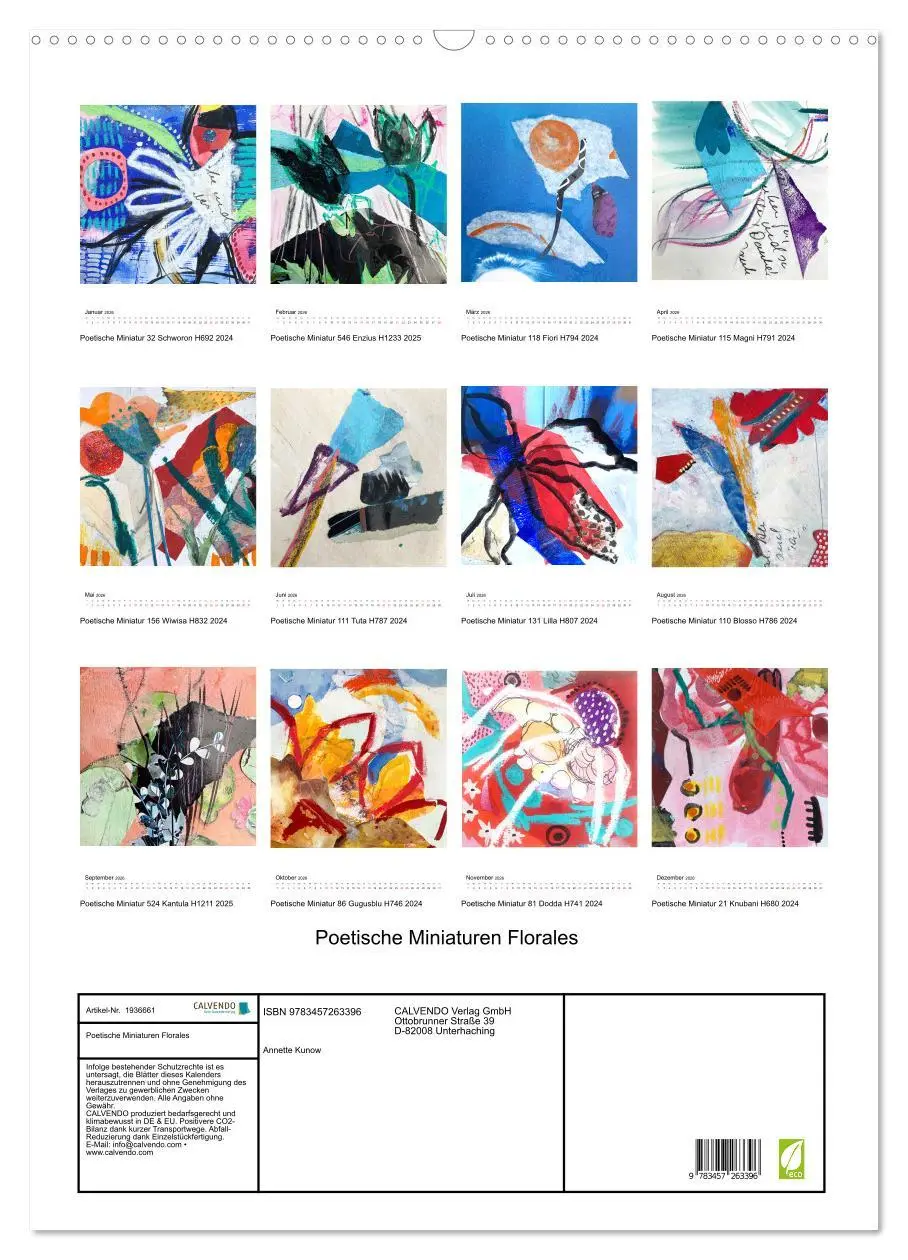 Bild: 9783457263396 | Poetische Miniaturen Florales (Wandkalender 2026 DIN A2 hoch),...