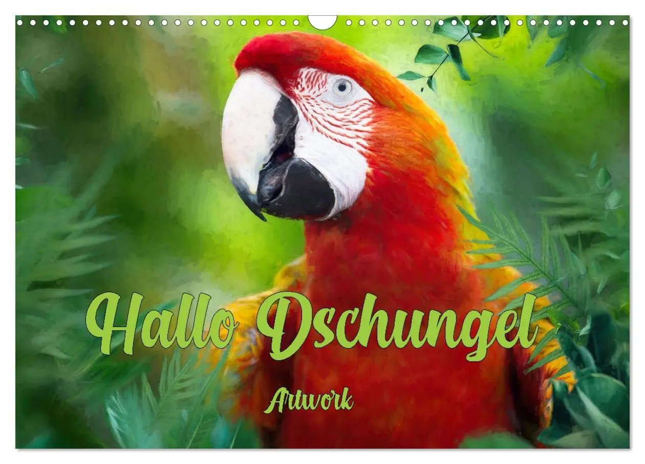 Cover: 9783457573396 | Hallo Dschungel - Artwork (Wandkalender 2026 DIN A3 quer), CALVENDO...
