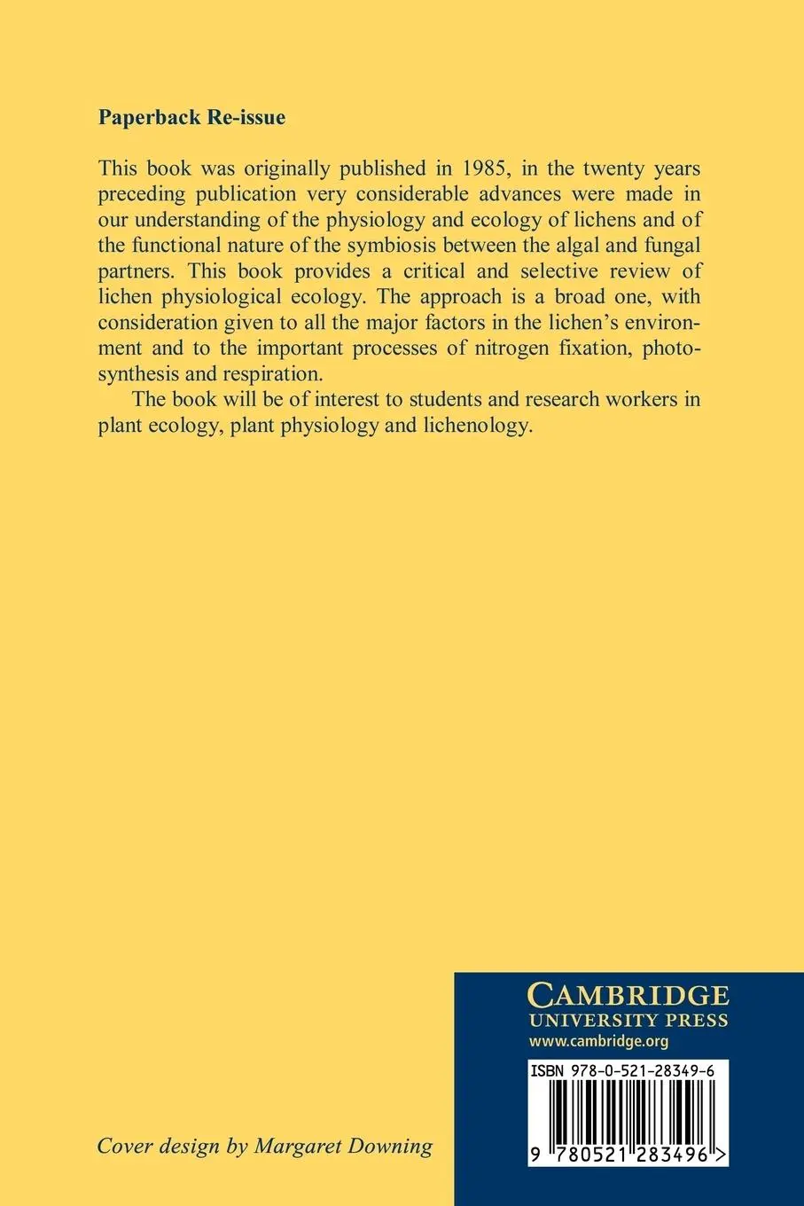 Rückseite: 9780521283496 | Physiological Ecology of Lichens | Alex Kershaw (u. a.) | Taschenbuch