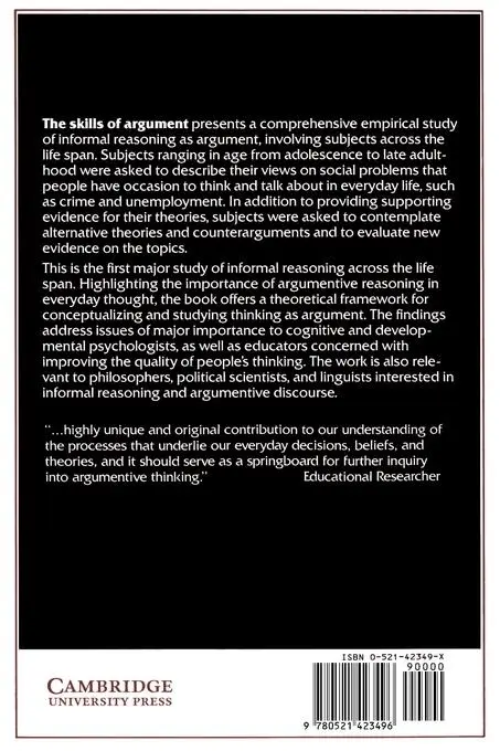 Rückseite: 9780521423496 | The Skills of Argument | Deanna Kuhn | Taschenbuch | Englisch | 1991
