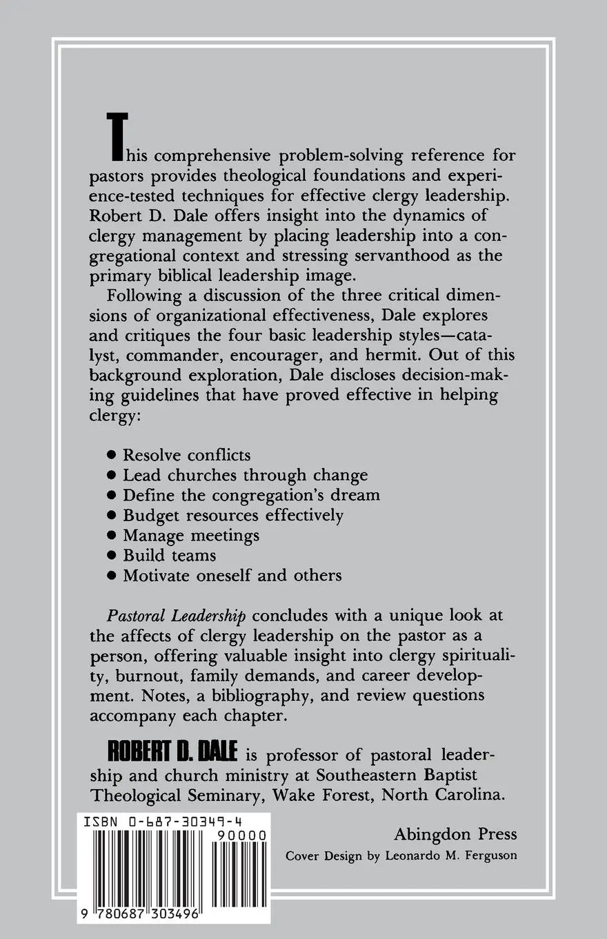 Rückseite: 9780687303496 | Pastoral Leadership | Robert D. Dale | Taschenbuch | Englisch | 2001