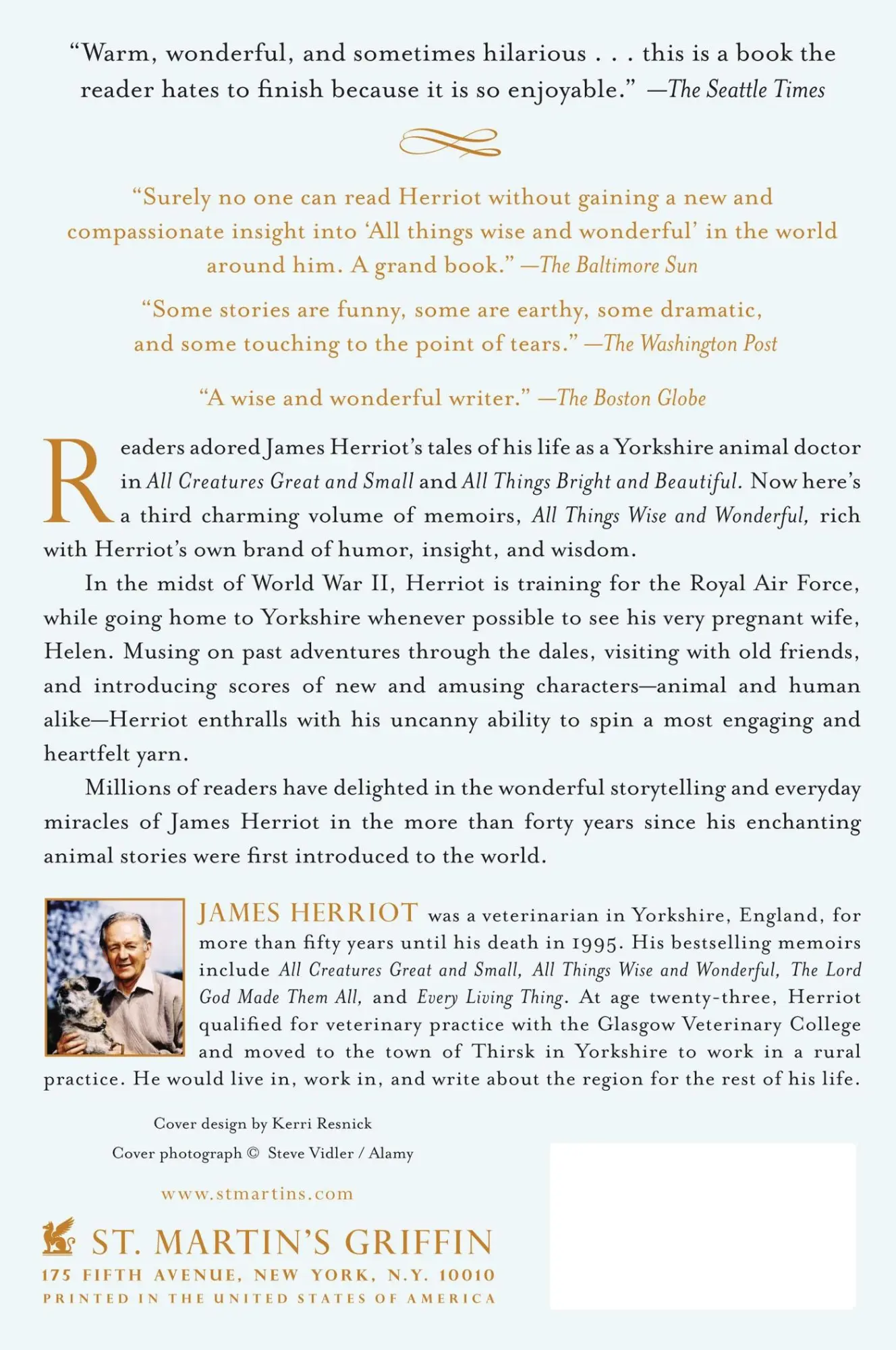 Rückseite: 9781250063496 | All Things Wise and Wonderful | James Herriot | Taschenbuch | Englisch