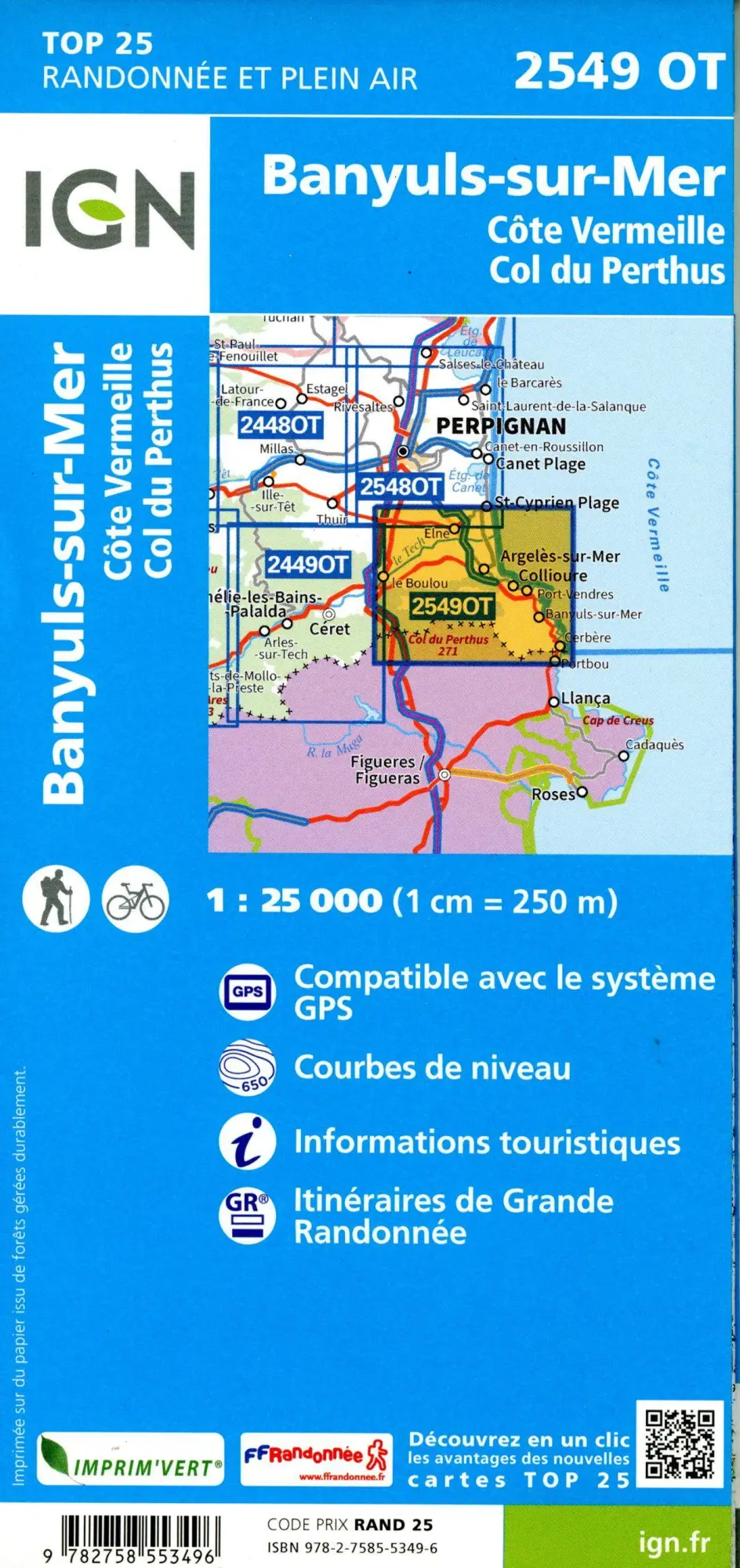 Bild: 9782758553496 | Banyuls - Col du Perthus 1:25 000 | 1:25000 | (Land-)Karte | 2023