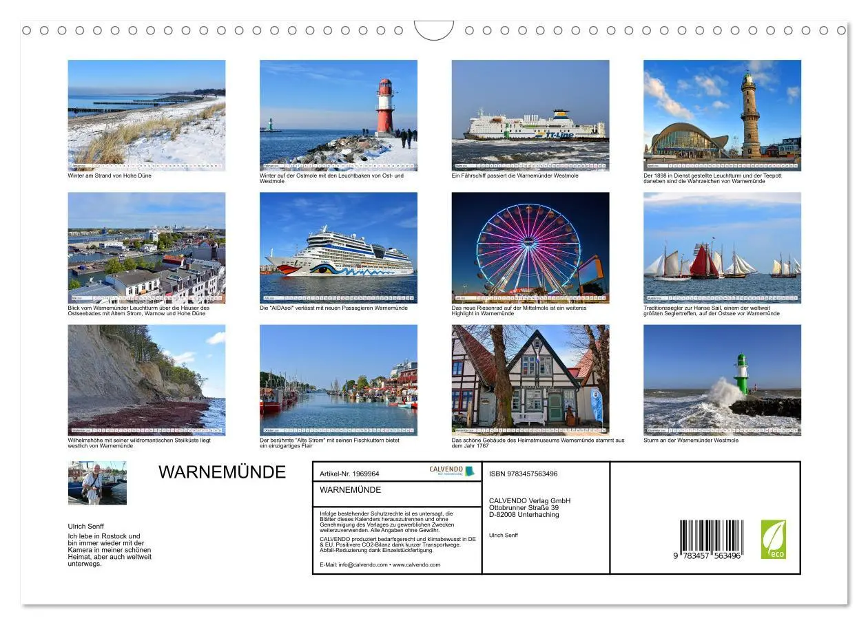Bild: 9783457563496 | WARNEMÜNDE (Wandkalender 2026 DIN A3 quer), CALVENDO Monatskalender