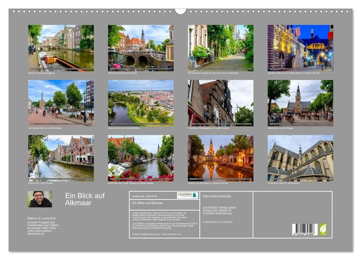 Bild: 9783516653496 | Ein Blick auf Alkmaar (Wandkalender 2026 DIN A2 quer), CALVENDO...